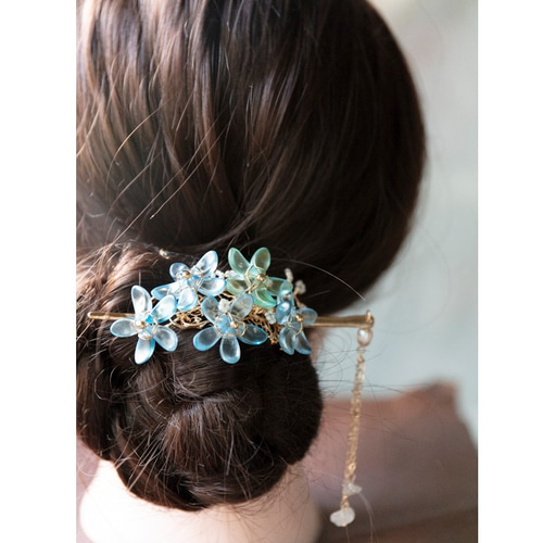 勿忘草[ワスレナグサ]のマジェステORバレッタ ヘアアクセサリー 髪飾り