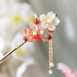 枝に咲く花のかんざし　和装ヘアアクセサリー　髪飾り　簪 4枚目の画像