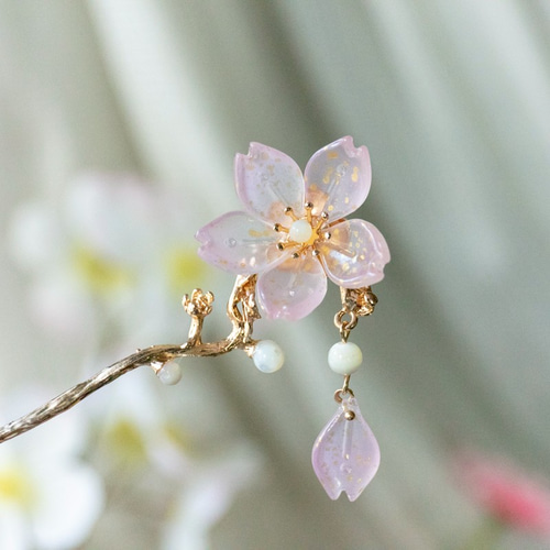 桜 かんざし ヘアアクセサリー 簪 髪飾り かんざし JOS(注文製作 桜 かんざし ヘアアクセサリー 簪 髪飾り かんざし JOS(注文製作