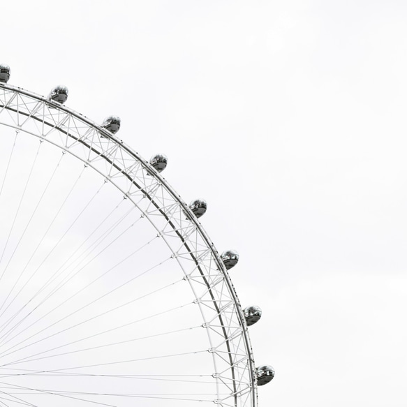 -ferris wheel- 観覧車⋆ブラック＆ホワイト インテリアポスター【191】 6枚目の画像