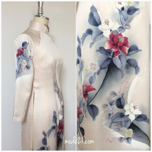 ☆sale☆七分袖のアオザイ(着物リメイク) ワンピース atelierleilei