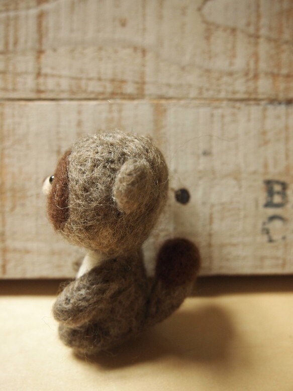 羊毛フェルト人形　「ほっこり　たぬきさん」 オーダー品 2枚目の画像