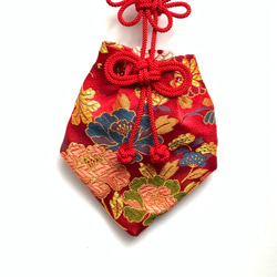 かりろく（掛け香）花　赤（wall-hanging incense bag)　 3枚目の画像