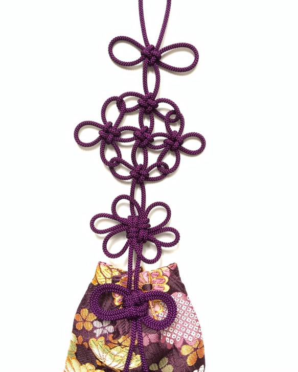 かりろく（掛け香)菊　古代紫（wall-hanging incense bag)　 2枚目の画像