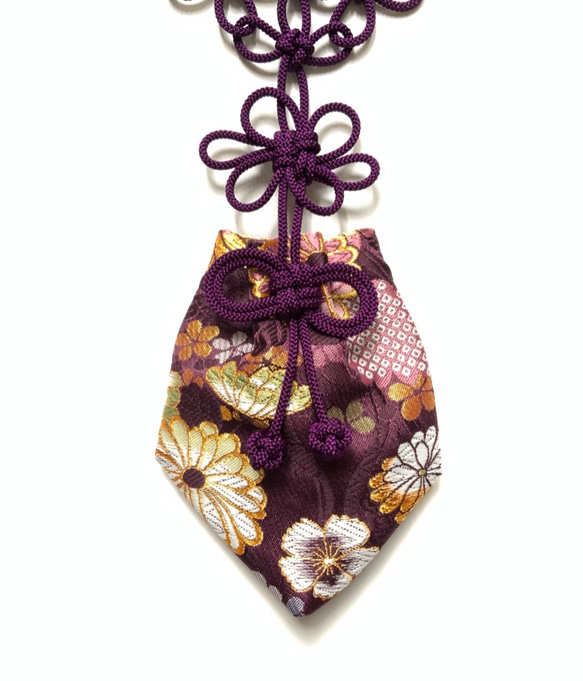 かりろく（掛け香)菊　古代紫（wall-hanging incense bag)　 3枚目の画像