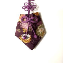 かりろく（掛け香)菊　藤色（wall-hanging incense bag)　 2枚目の画像