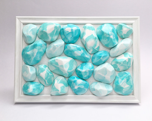 ストーンアート 貴石画 フレーム付属 タイ製○BA01N076