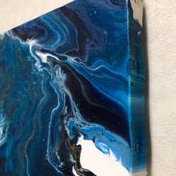 【青の地層】フルイドアート 絵画 抽象画 アート 3枚目の画像