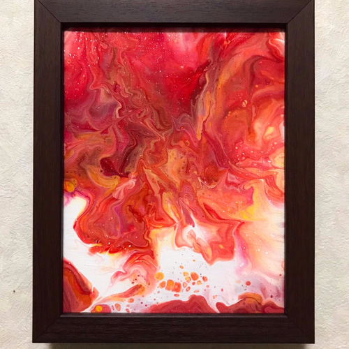 紅】フルイドアート 絵画 抽象画 アート 現代アート 絵画 美蘭