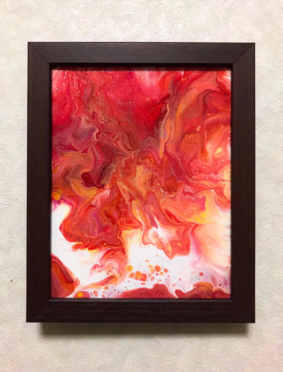 人気アイテム 紅】フルイドアート 絵画 抽象画 アート 現代アート 絵画 美蘭 絵画