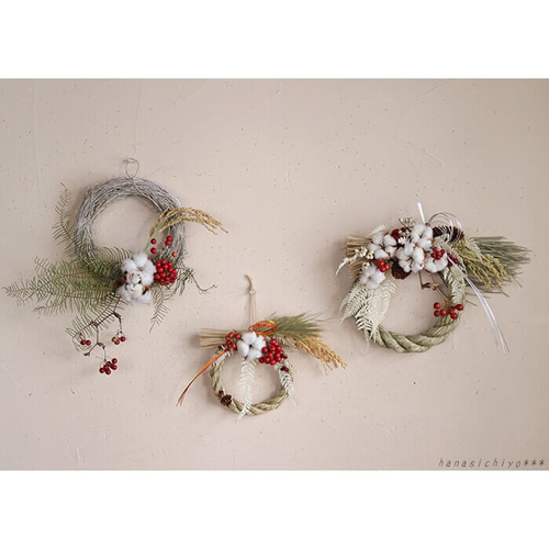 お正月注連縄リース【大】祥雲 ～しょううん～/ しめ飾り しめなわ