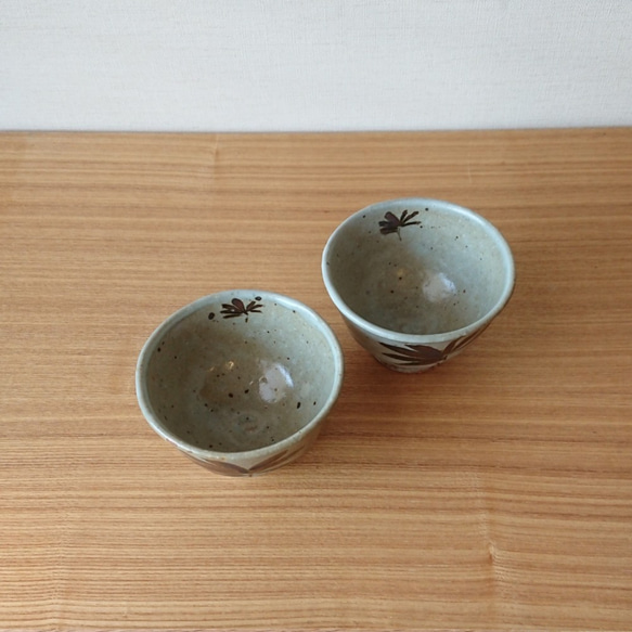汲出し茶碗　鉄絵　ペア（2客セット）001-A 4枚目の画像