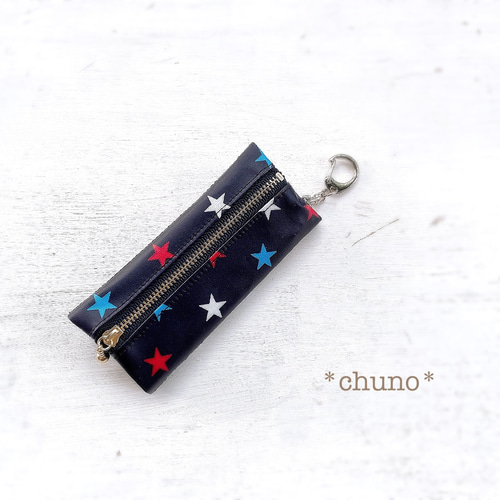 再販①ランドセルキーケース　デニム調　紺　スター　星 再販①ランドセルキーケースデニム調紺スター星