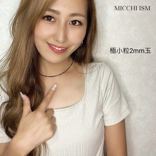 テラヘルツ鉱石ネックレス シンプルアクセサリー2mm玉 極小粒 テラヘルツ鉱石ネックレス シンプルアクセサリー2mm玉 極小粒