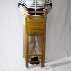 【受注生産】無垢材　ハイチェア　～立ったり座ったりし易いガーデンチェア～（CH-301） 4枚目の画像