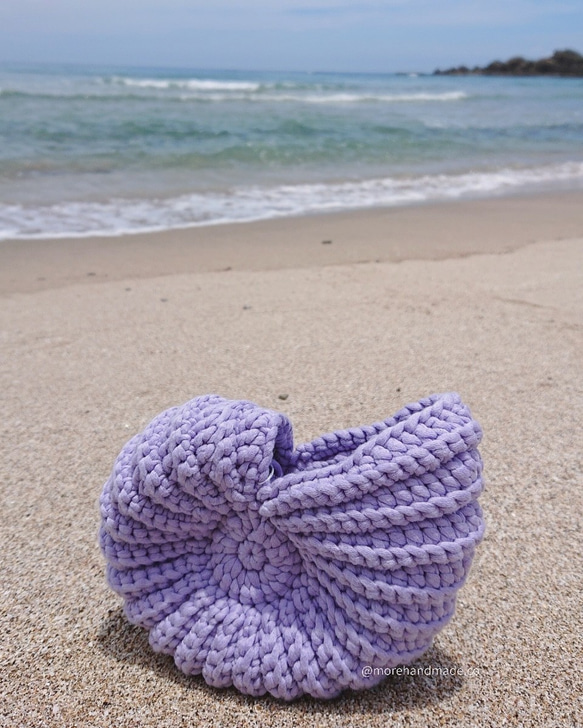 MH make 聽~海螺的聲音 紫色鸚鵡螺 置物籃S  居家裝飾 空氣鳳梨 擺飾 (現貨+訂製)) 第2張的照片