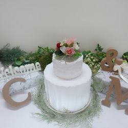 ドーム型花飾り [ラブリーピンク]　バースデーケーキやウエディングボードの飾りに 4枚目の画像