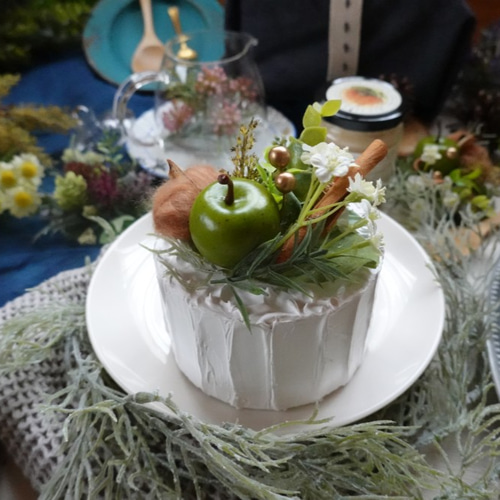 ドーム型花飾り [森の実グリーン] バースデーケーキやウエディング ...