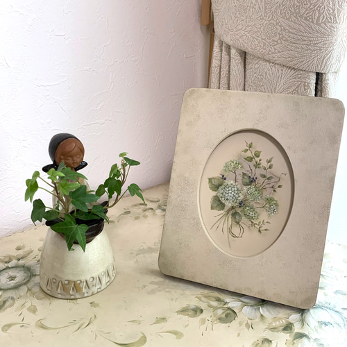 トールペイント 、アンティークな紫陽花のプレート その他インテリア