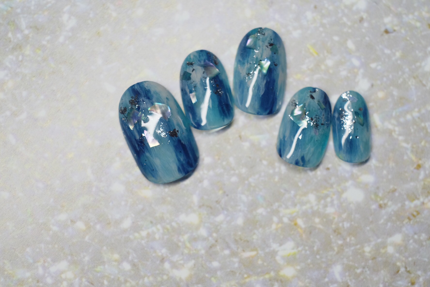 No.331　ネイルチップ　ジェルネイル　シェル　 　ニュアンス　キラキラ　夏 No.331 ネイルチップ ジェルネイル シェル ニュアンス キラキラ