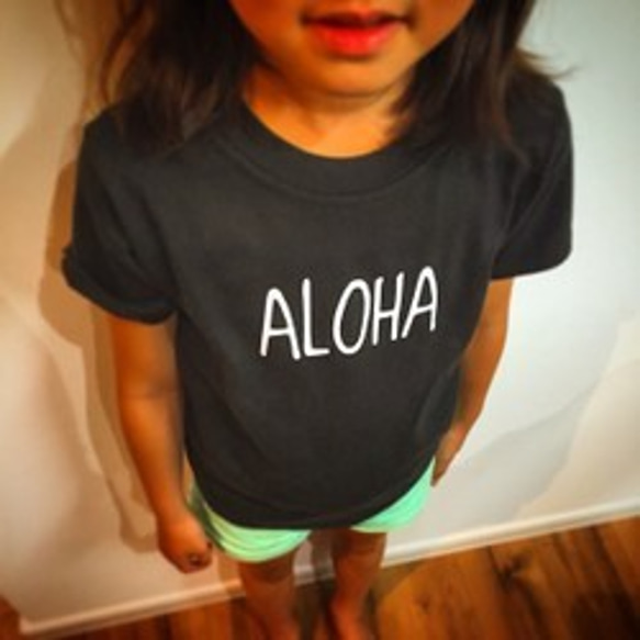 ALOHA 黒Tシャツ（キッズサイズ） 3枚目の画像