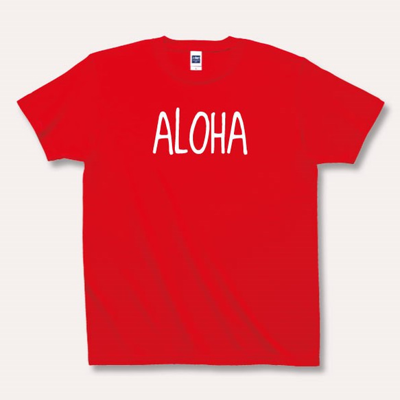 ALOHA 赤Tシャツ　S（男女兼用） 1枚目の画像