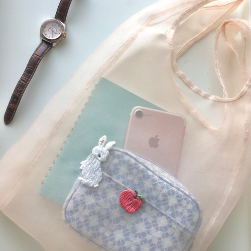 TOLIGHT パンジー刺繍エコバッグ ボールアンドチェーン トライト 刺繍 コラボバッグ パンジー 黒