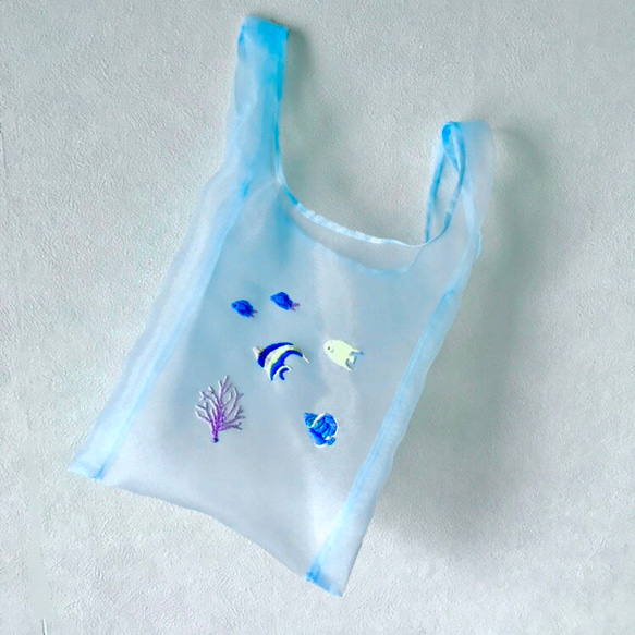 weakend. 深海ちゃん 刺繍オーガンジーバッグ 白 新品未使用 オーガンジー刺繍キャミソール
