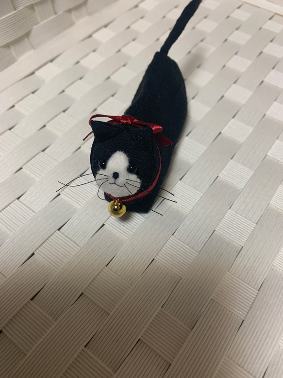 ハンドメイド　手作りキャット　癒されキャット　ブラック　creema限定　即発送 4枚目の画像