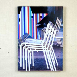 コラージュ　「エトアル・ヴォワイヤジャーズ」　044  パリの積み上げた椅子 2枚目の画像