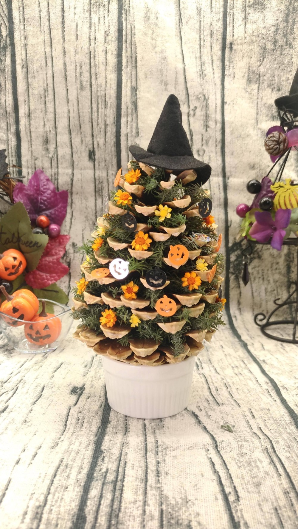 手造りのガラス かぼちゃのオーナメント