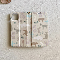 スマホケース手帳型【iPhone】森のともだち-natural 2枚目の画像