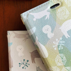 スマホケース手帳型【iPhone】森のともだち-natural 8枚目の画像