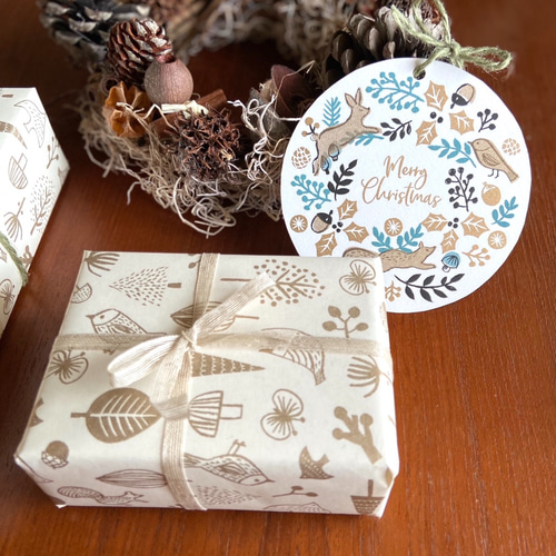 ラッピングペーパー / 北欧の森（B4サイズ）/クラフト 包装紙