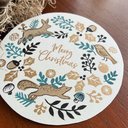 クリスマスカード/森のリース 2枚目の画像
