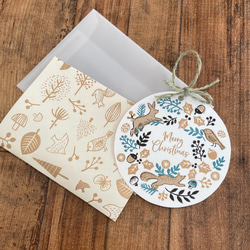 クリスマスカード/森のリース 3枚目の画像