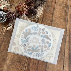 クリスマスカード/森のリース 4枚目の画像