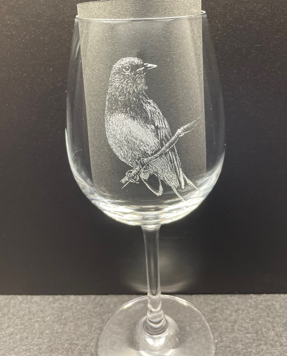 野鳥のワイングラス　A 1枚目の画像