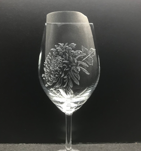 菊　ワイングラス 2枚目の画像