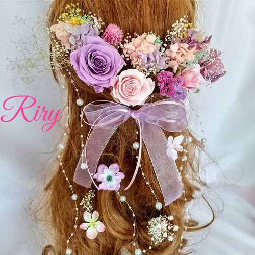 ヘッドドレス♡ラプンツェル髪飾り 紫♡ピンク