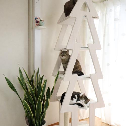 おしゃれ かわいい 木製キャットタワー pmg4w クッション