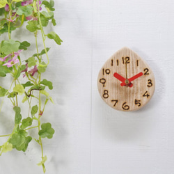 【再販】ドロップの時計　ナチュラル色　小さい時計　壁掛け時計 1枚目の画像