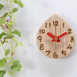 【再販】ドロップの時計　ナチュラル色　小さい時計　壁掛け時計 4枚目の画像