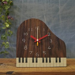 【再販】ピアノの時計 M　置時計・掛け時計兼用タイプ 1枚目の画像