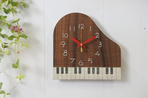 【再販】ピアノの時計 M　置時計・掛け時計兼用タイプ 2枚目の画像