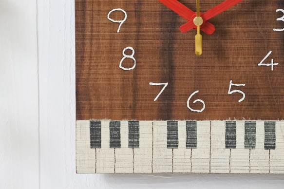 【再販】ピアノの時計 M　置時計・掛け時計兼用タイプ 4枚目の画像
