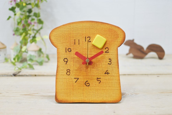 【再販】トーストの時計 置時計タイプ　食パン 1枚目の画像