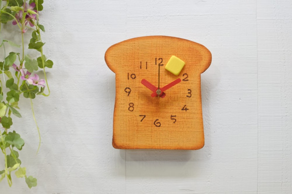 【再販】トーストの時計 置時計タイプ　食パン 3枚目の画像