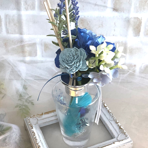 ネイビー 花柄 アロマポット モザイクアロマポット(SILVER): 『チャイハネ』公式通販