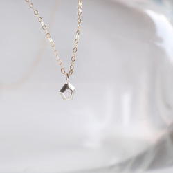 lítið fimmtungur necklace：変形五角形　ネックレス　シルバー　ゴールドフィールド 1枚目の画像